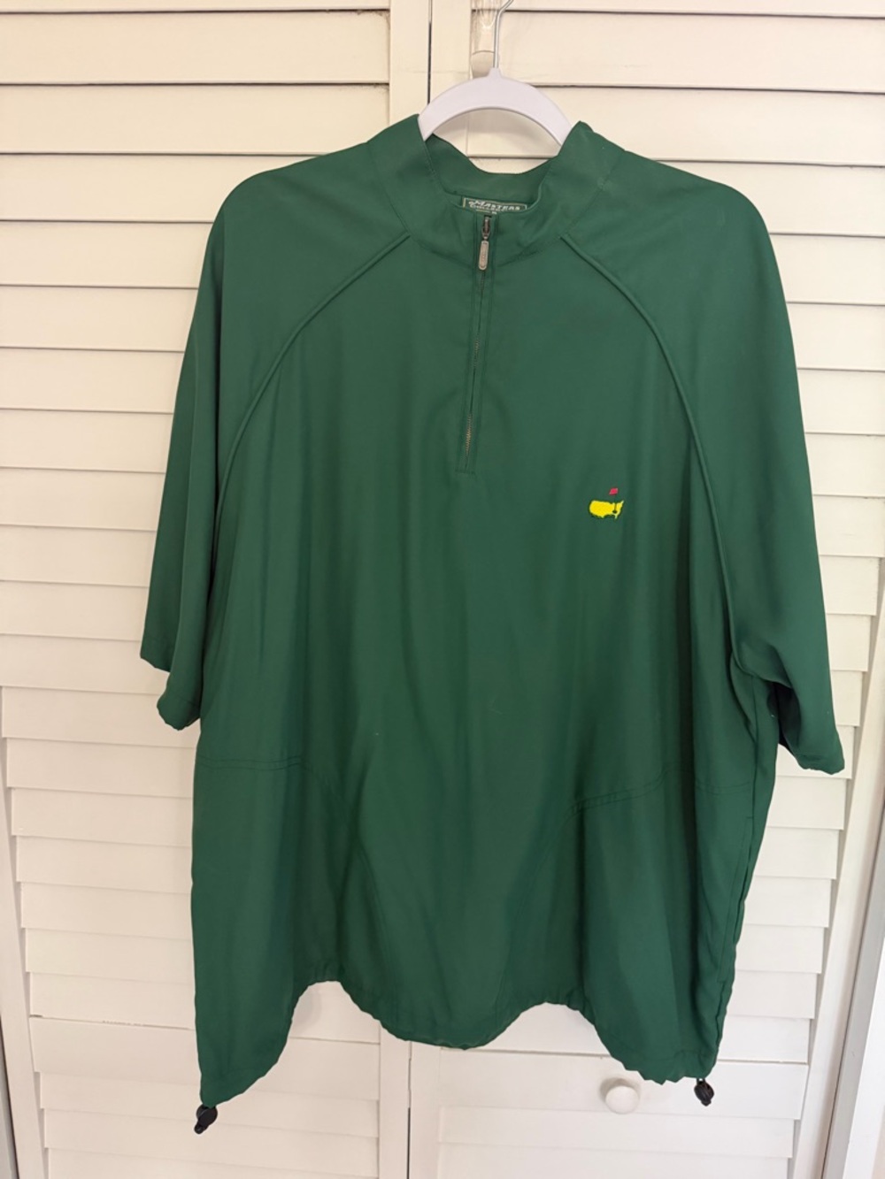 Masters Green Lightweight Pullover Shirt Jacket with Yellow Logo
